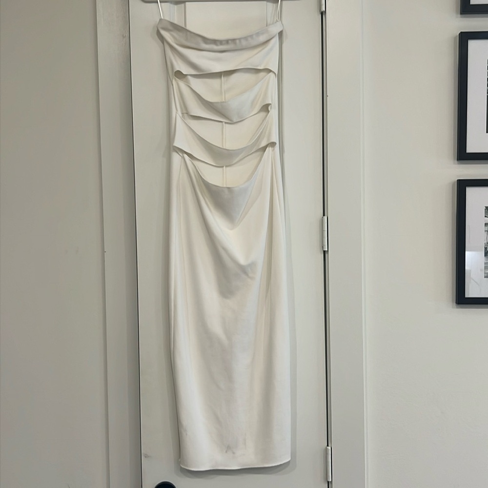Zara cut out front white dress size L